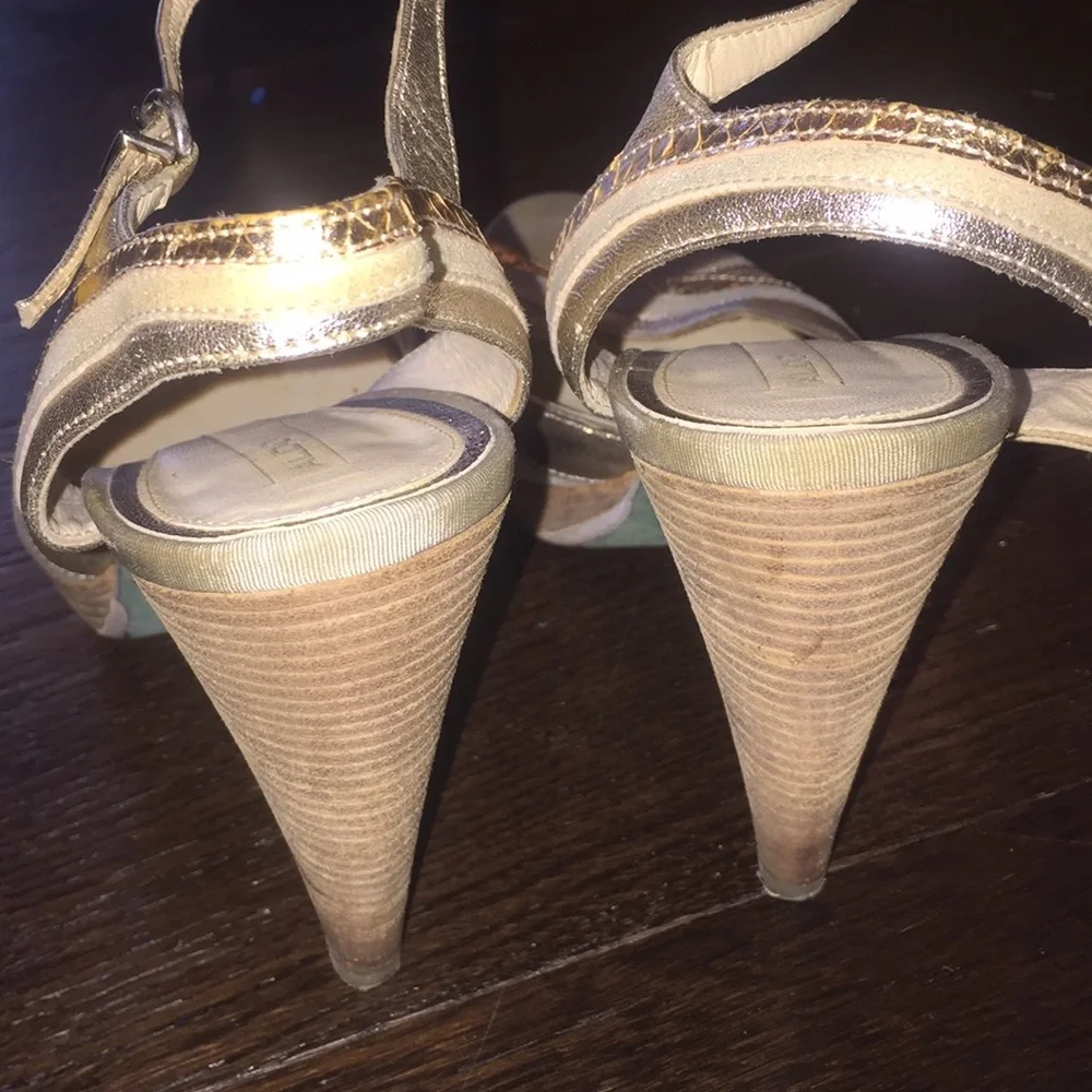 Aldo made in Italy platform metallic 70s shoes